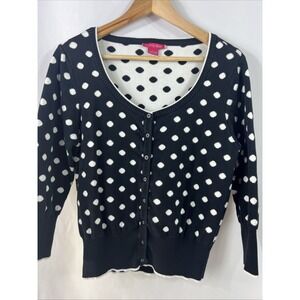Sunny Leigh Black & White Polka Dot‎ 100% Cotton  Size Large